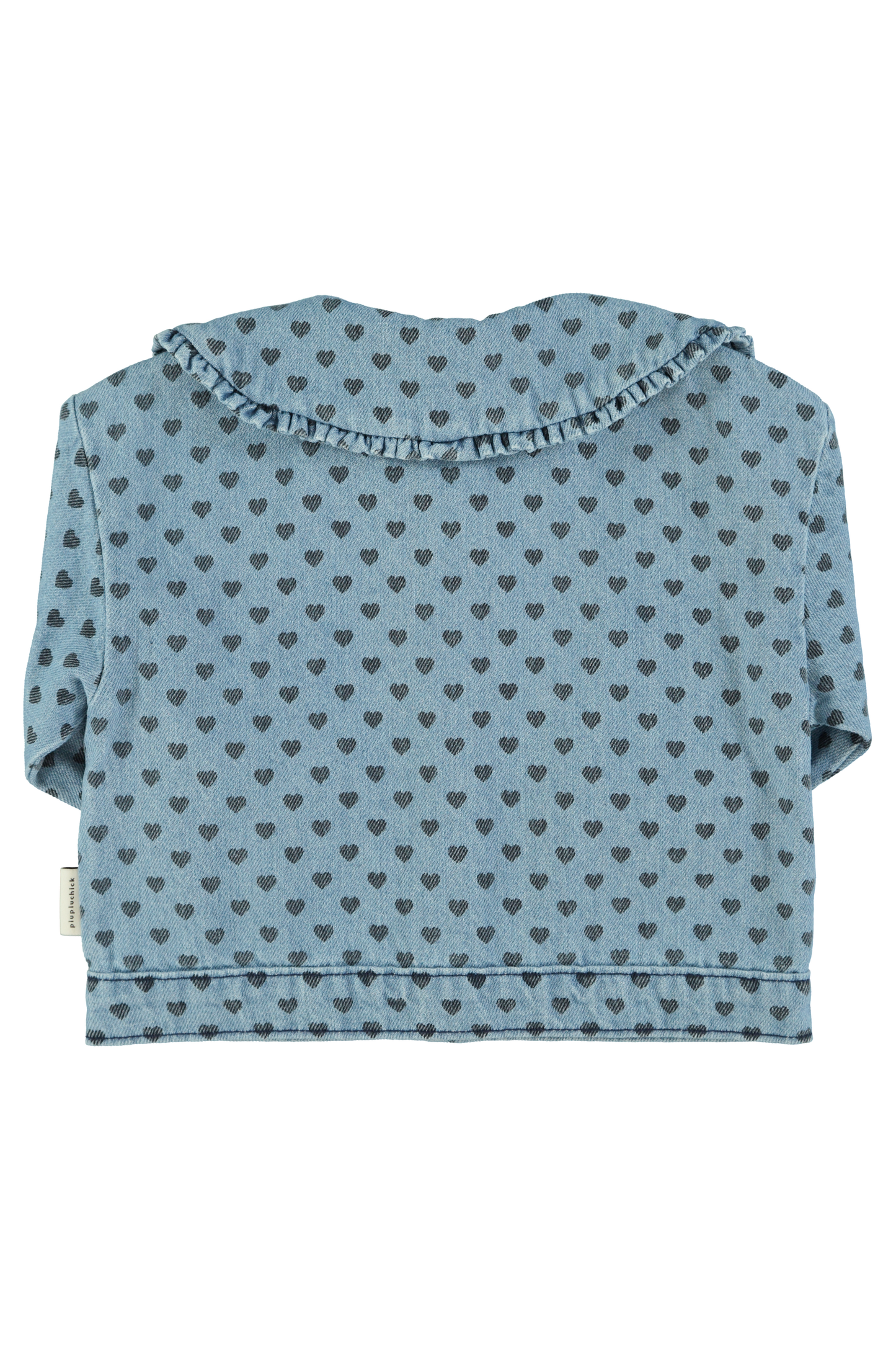 Jacket | Washed Blue Denim w/ Black Hearts