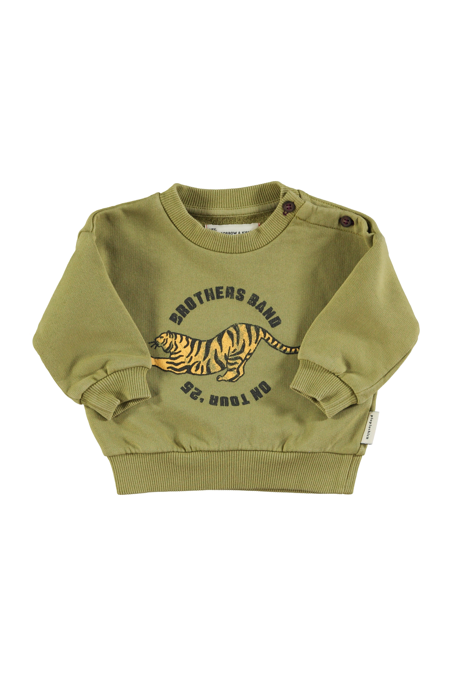 Sweatshirt | Olive Green w/ Tiger Print