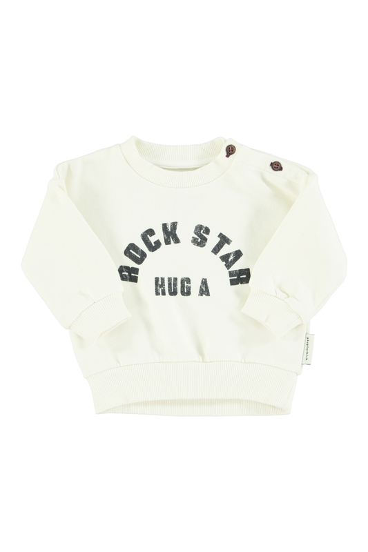 Sweatshirt | Ecru w/ "Rock Star" Print