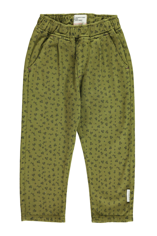 Unisex Trousers | Khaki w/ Black Flowers