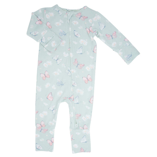 Bamboo Convertible Romper || Butterfly Daisy Mint