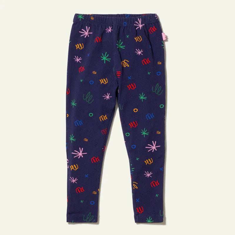 RECYCLED COTTON CONFETTI KID LEGGING NAVY/CONFETTI