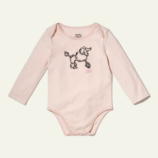 RECYCLED COTTON COCO BODYSUIT PETAL PINK/PRINT