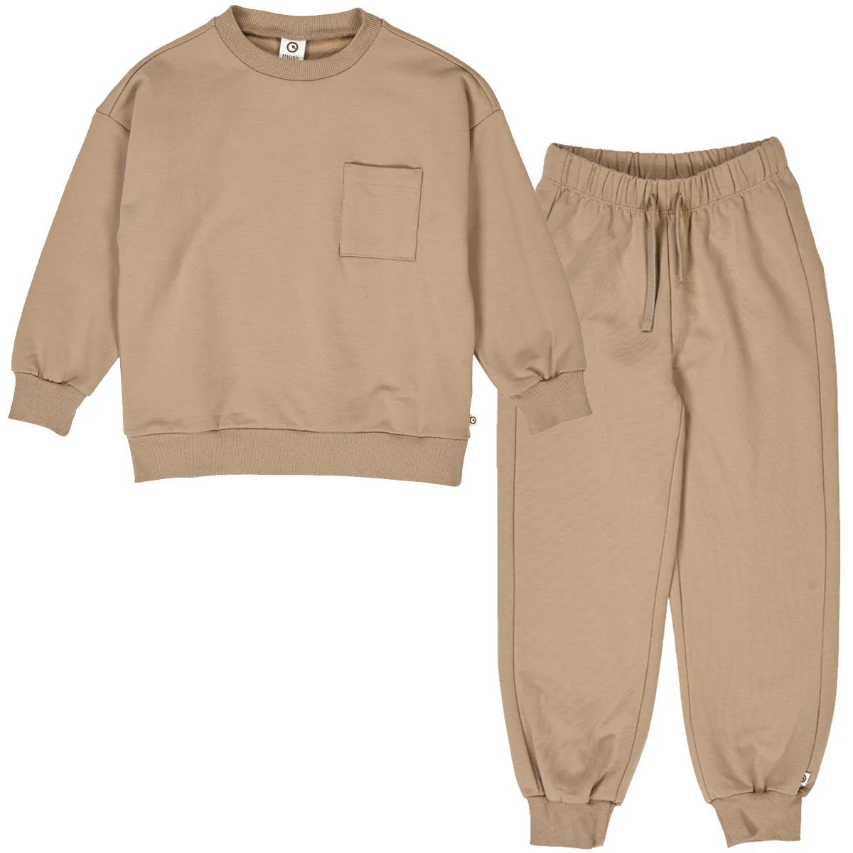 Cozy Me Pocket Sweat Set || Beige