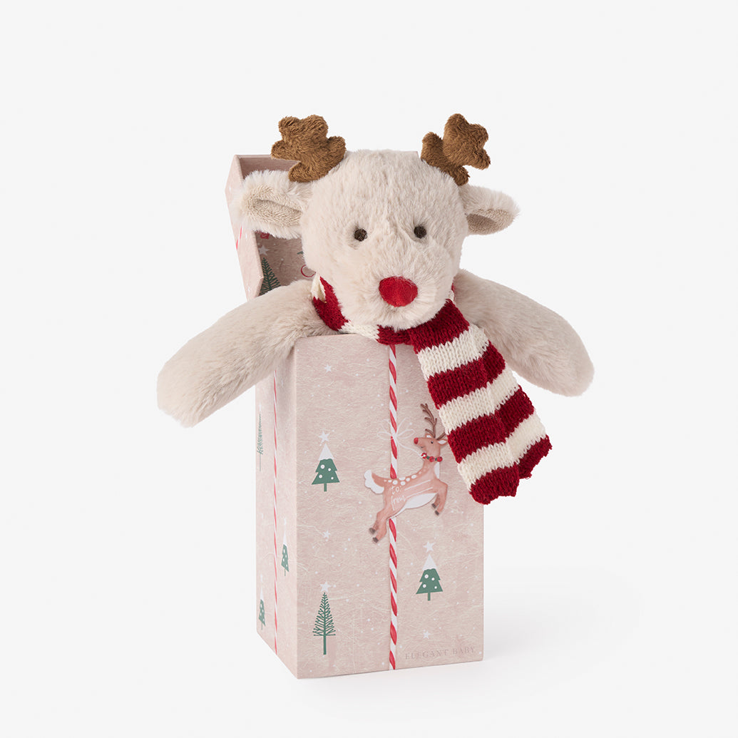 'Tinsel' the Reindeer Smuggler Plush Security Blanket w/Gift Box