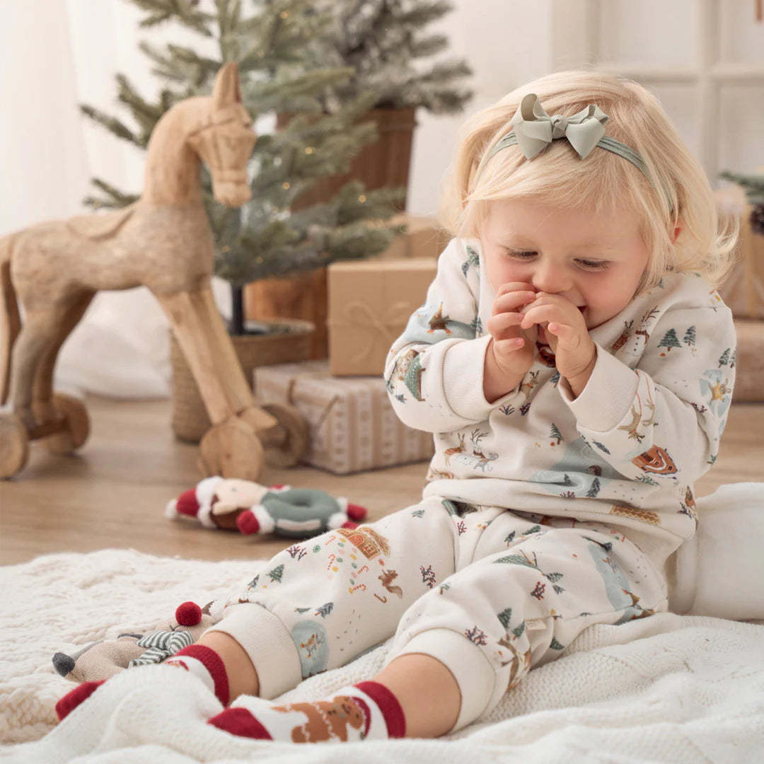 Christmas Print Fleece Top and Pant Set