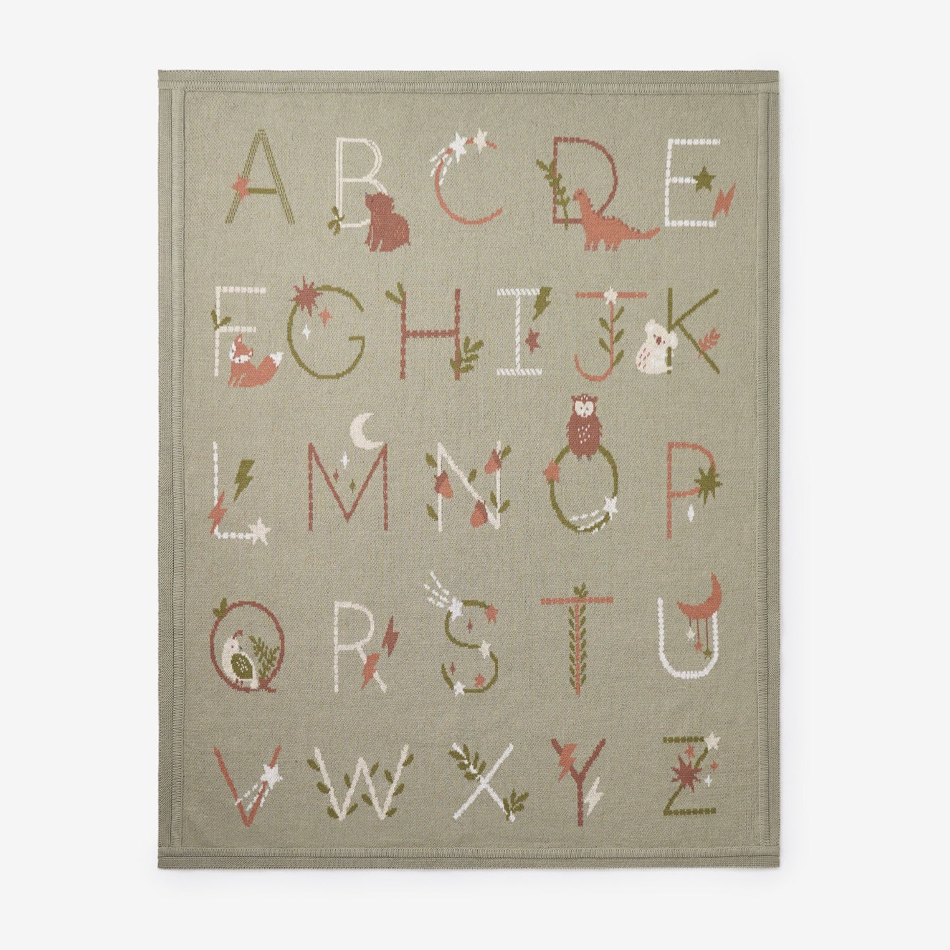 Alphabet Basics Knit Baby Blanket