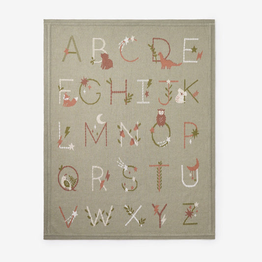 Alphabet Basics Knit Baby Blanket