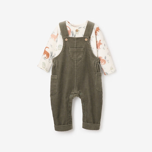 Dinosaur Organic Muslin Top & Cord Overalls