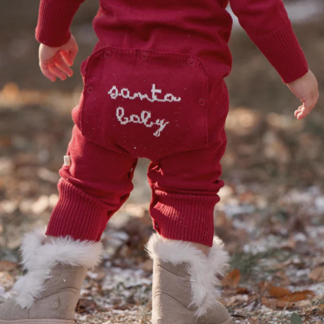 Santa Baby Jumpsuit Dropback seat with hat Red