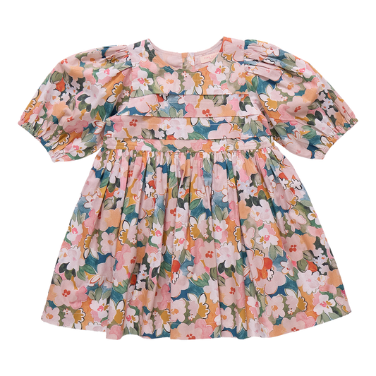 Girls Evelyn Dress || Watercolor Floral