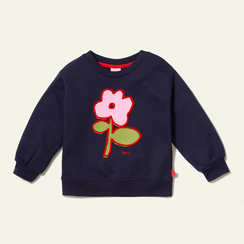 RECYCLED COTTON FLOWERS KID SWEATSHIRT