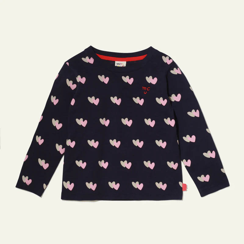 RECYCLED COTTON HEARTS KIDS T-SHIRTS