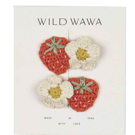 Crochet Clip Set || Strawberry Daisy