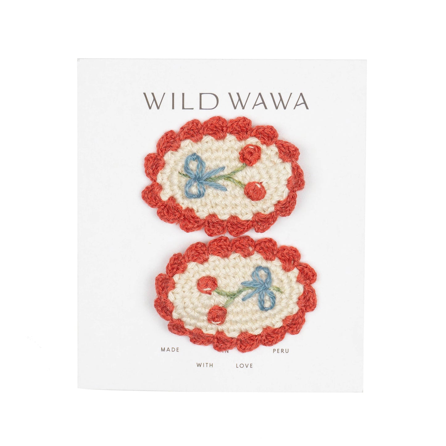 Wild Wawa Crochet Clips Set || Cherry Red