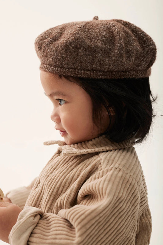 Organic Cotton Wide Corduroy Baby Jumpsuit || Stone
