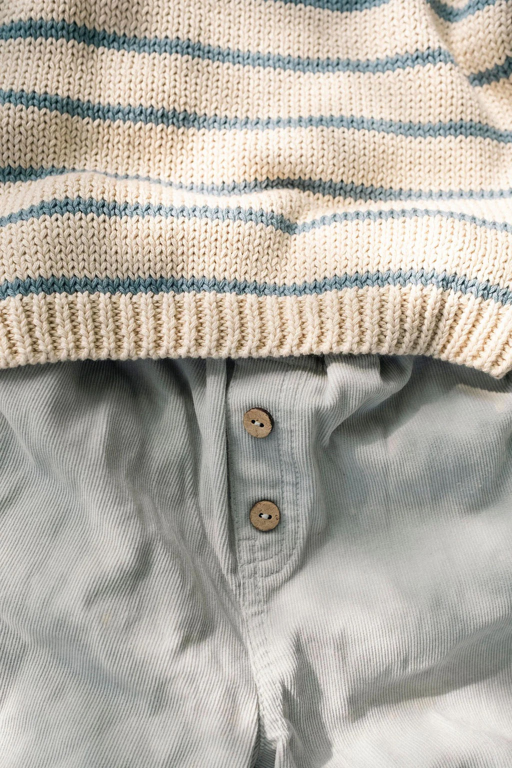 Wild Wawa Crewneck Sweater || Blue Oat Stripe