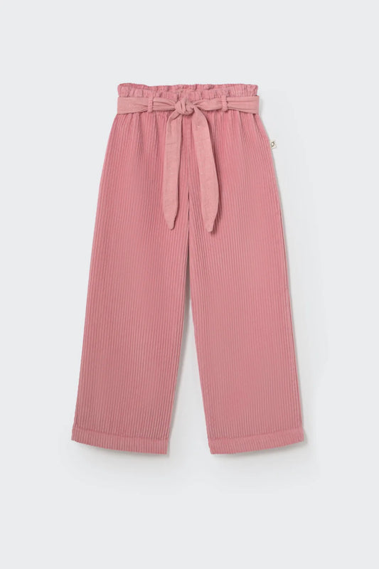 Organic Cotton Wide Corduroy Pants || Rose Tea