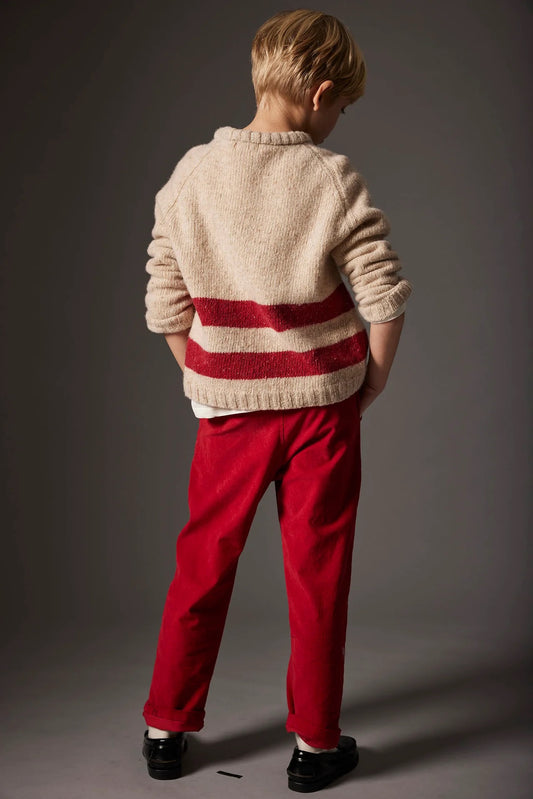 Tweed Tricot Sweater || Stone Red