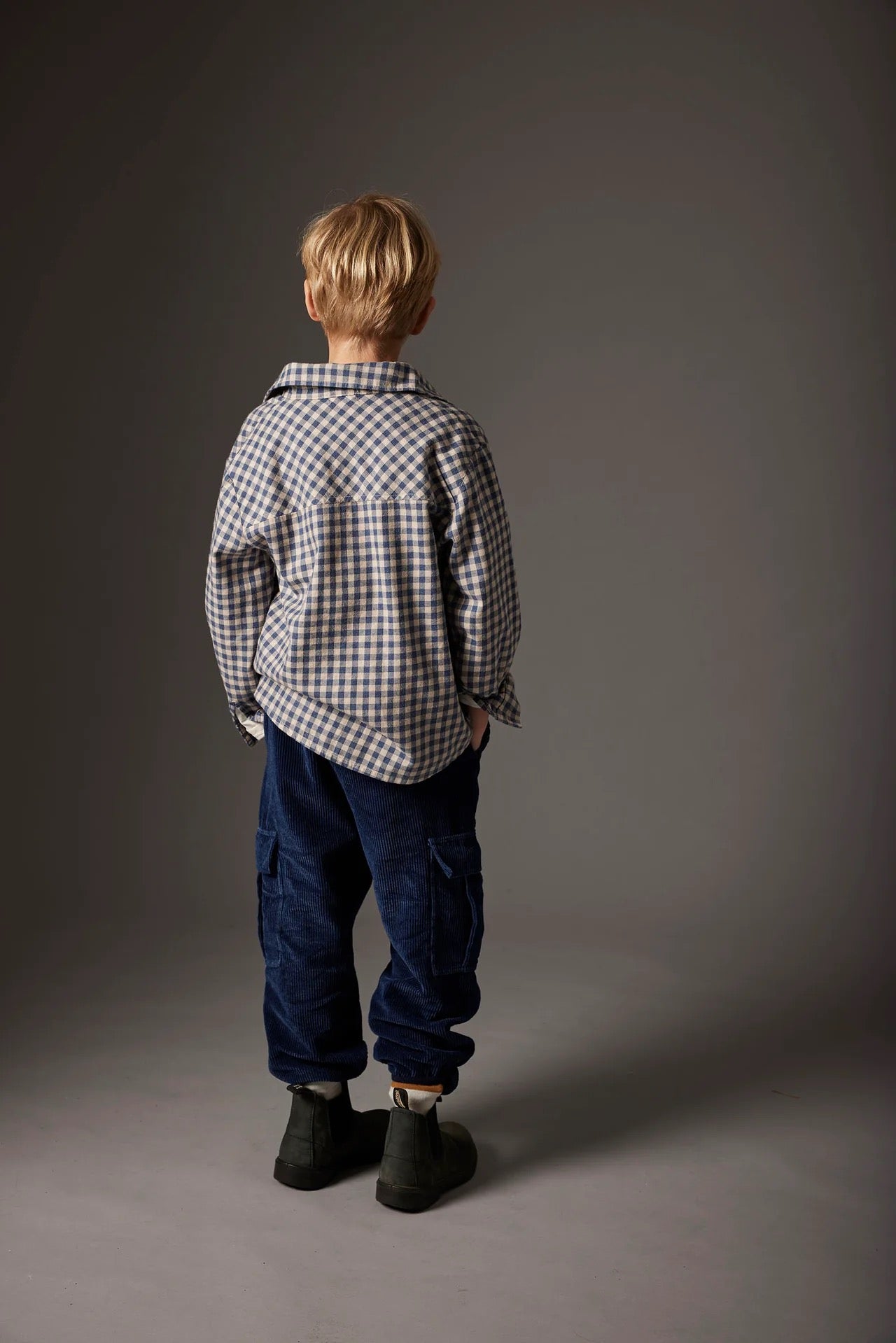 Gingham Flannel Shirt || Stone