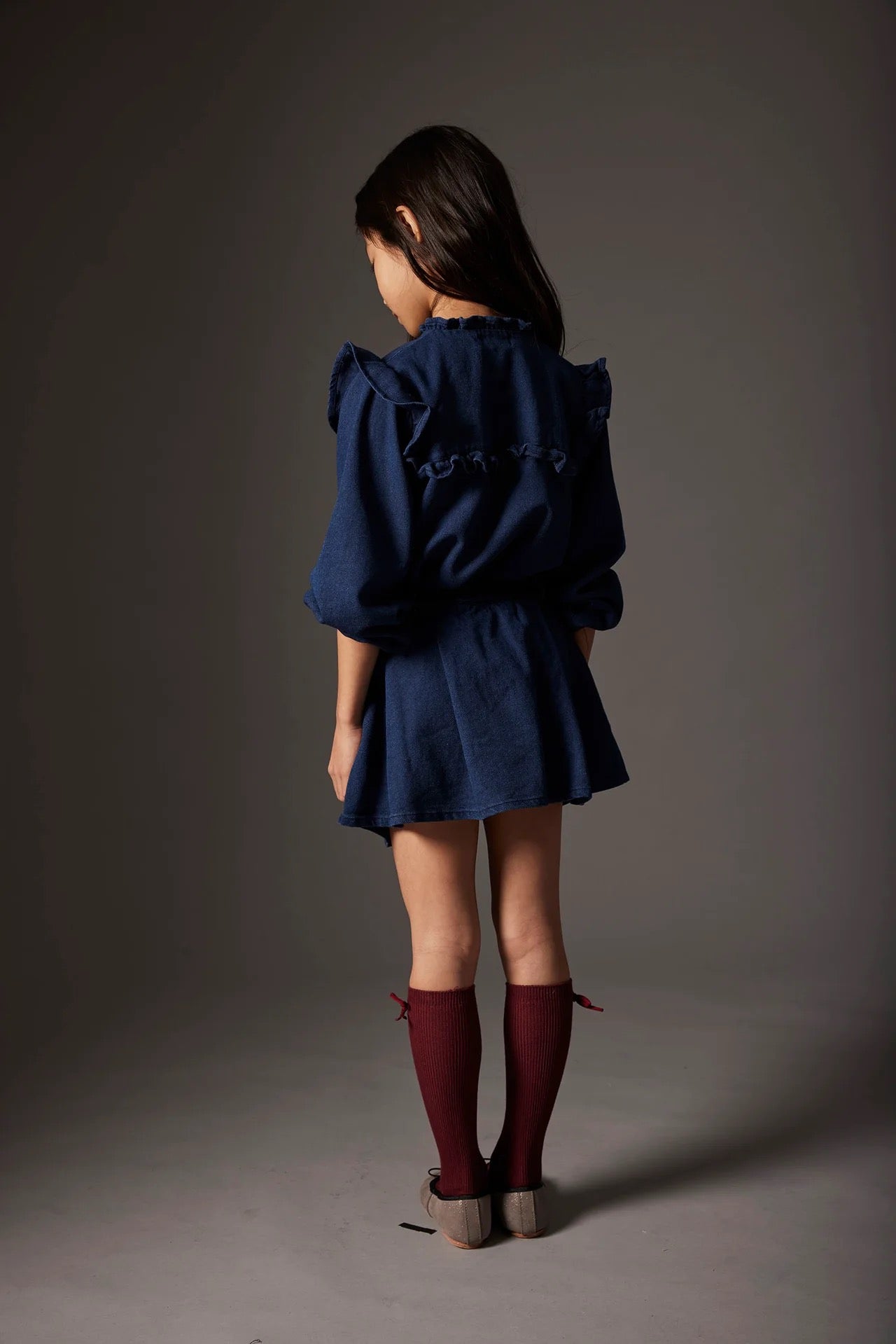 Dobby Denim Blouse & Skirt || Denim