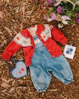 Patchwork Heart Overalls || Denim