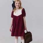 Girls Imogen Dress || Red Blue Check