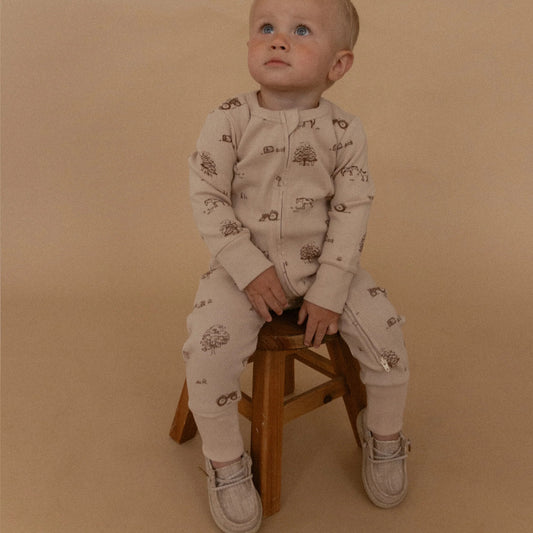 Organic 2-Way Zip Romper || Farm