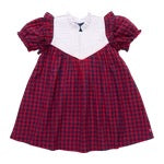 Girls Imogen Dress || Red Blue Check