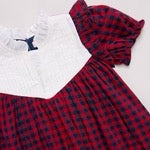 Girls Imogen Dress || Red Blue Check