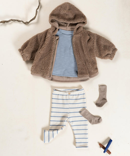 Sustainable Cotton Leggings || Blue Striped