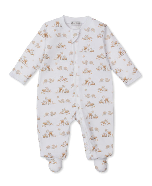 Kissy Kissy Forest Fanfare Tan Zip Footie