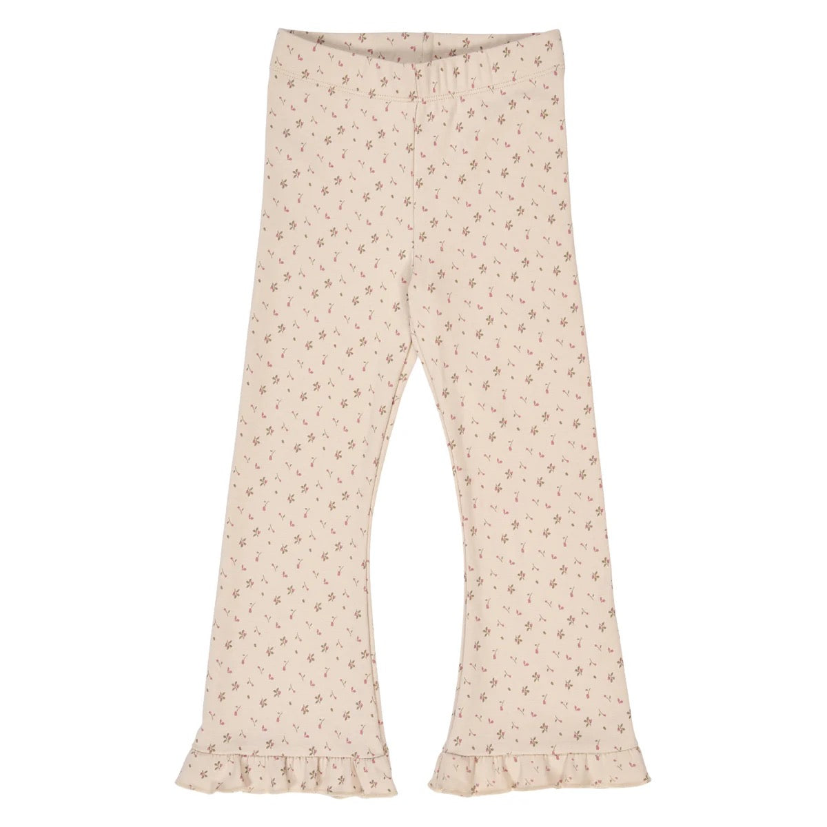 Aster Floral Flared Rib Pant || Nostalgia Rose/Beige