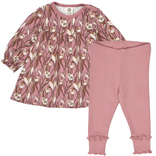 Baby Autumn Dress and Leggings Set || Nostalgia Rose