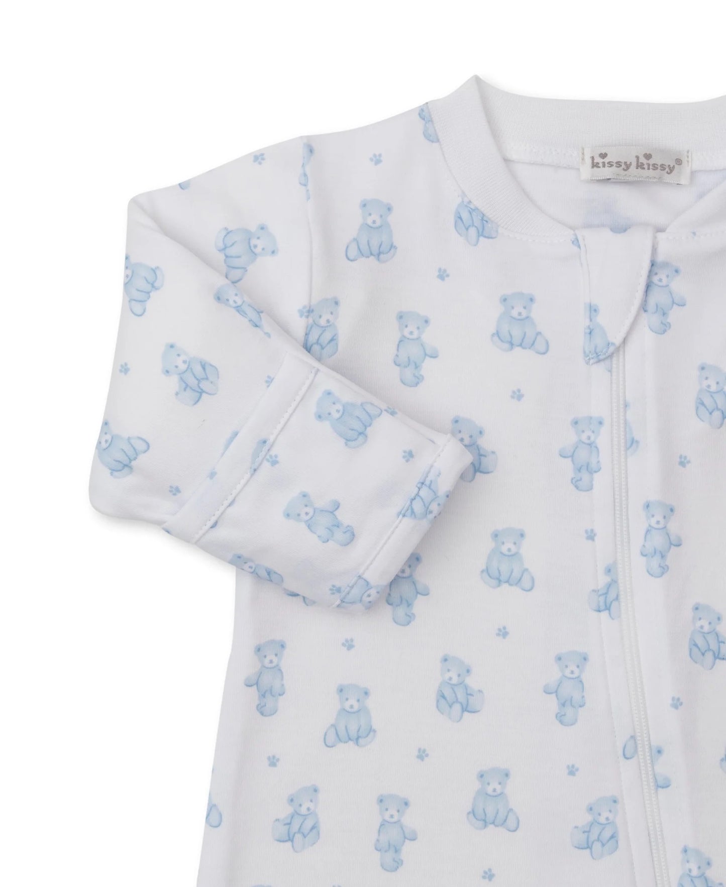 Teddy Bear Tome Zipper Foot Print Blue