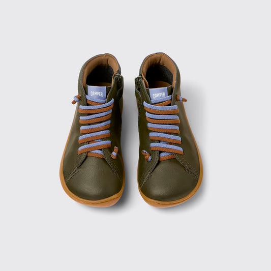 Peu Green Leather Boots for Kids