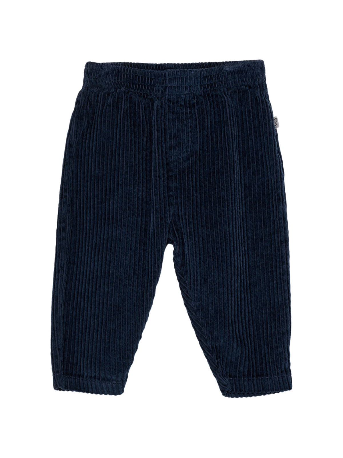 Corduroy Velour Knit Baby Pants || Navy
