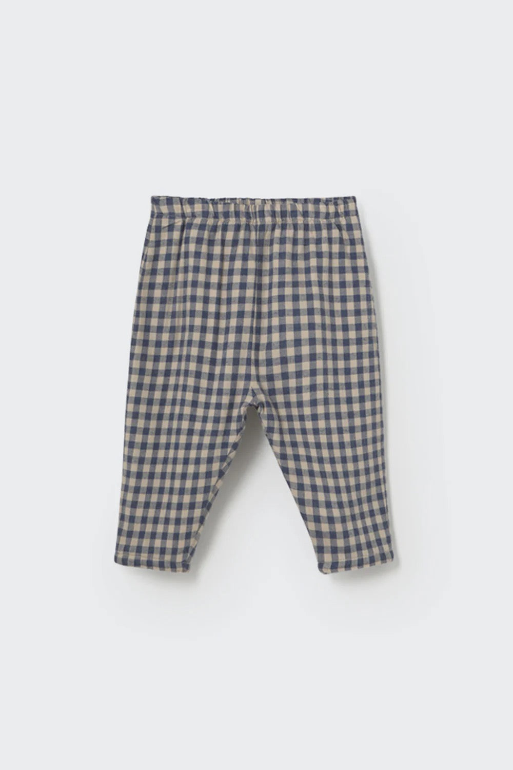 Gingham Flannel Baby Pants || Stone