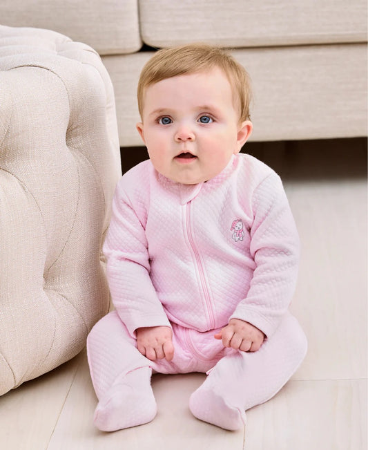 Pack of Pups Pink Jacquard Zip Footie
