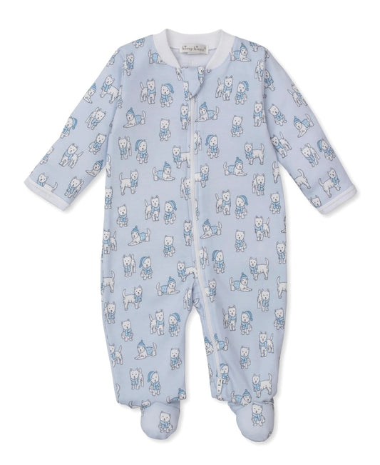 Pack of Pups Zipper Footie Blue