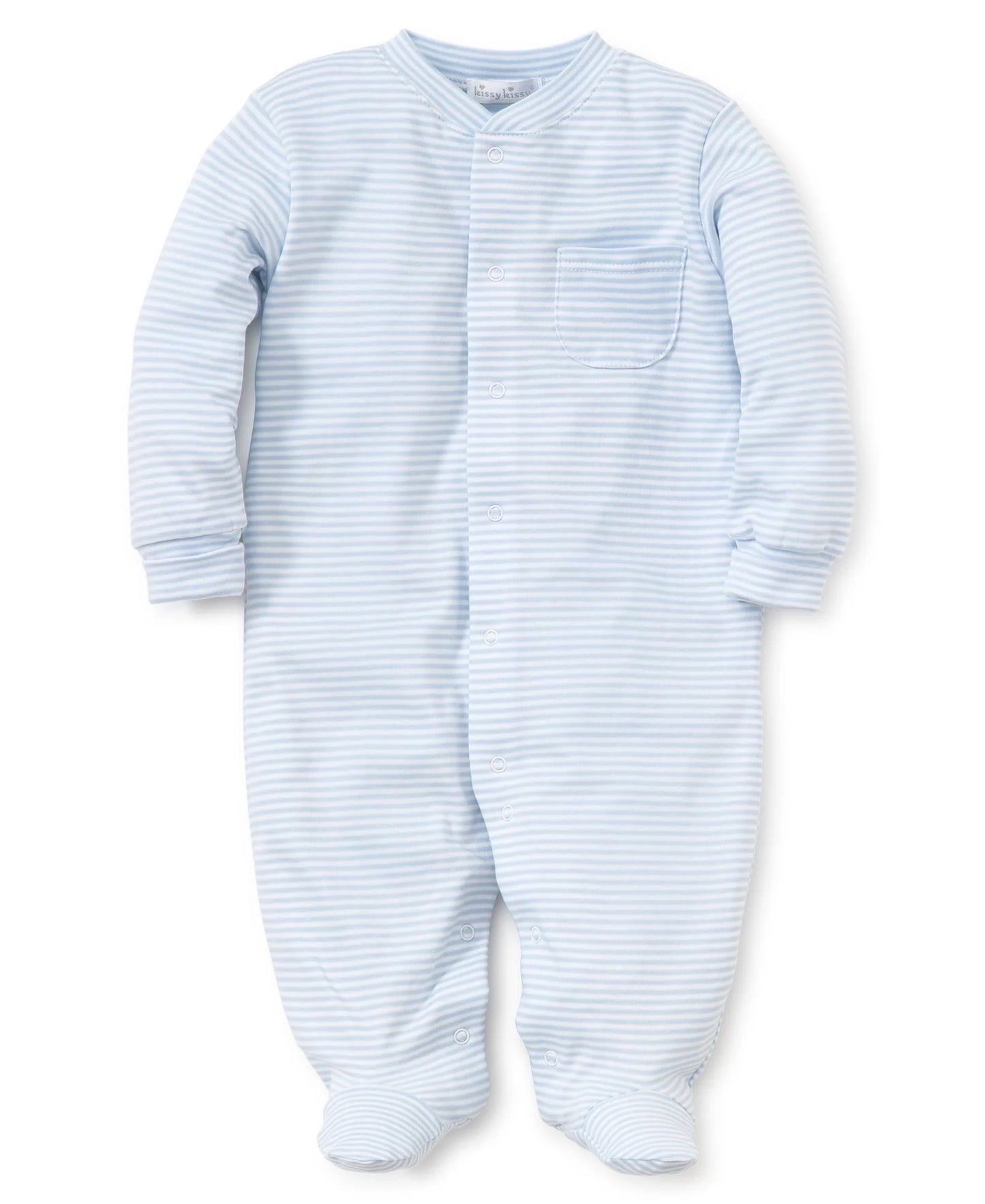 Pack of Pups Stripped Zip Footie Blue
