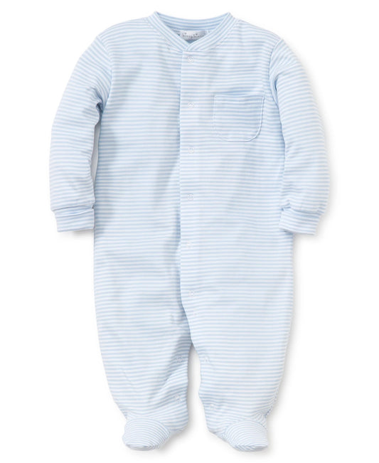 Pack of Pups Stripped Zip Footie Blue