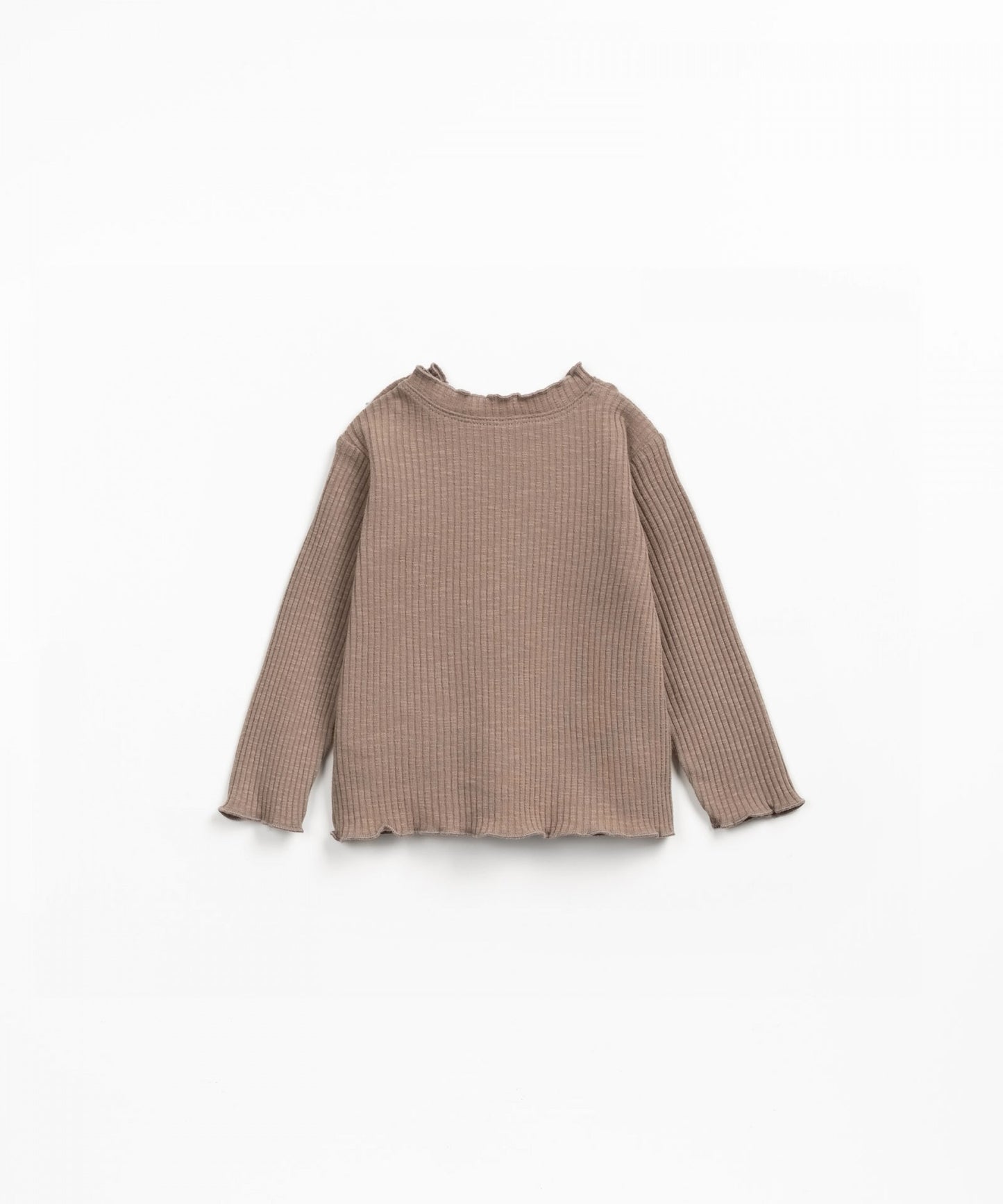 Rib Flame Long Sleeve T-Shirt || Light Brown