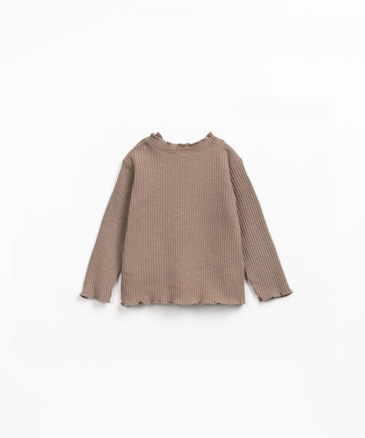 Rib Flame Long Sleeve T-Shirt || Light Brown