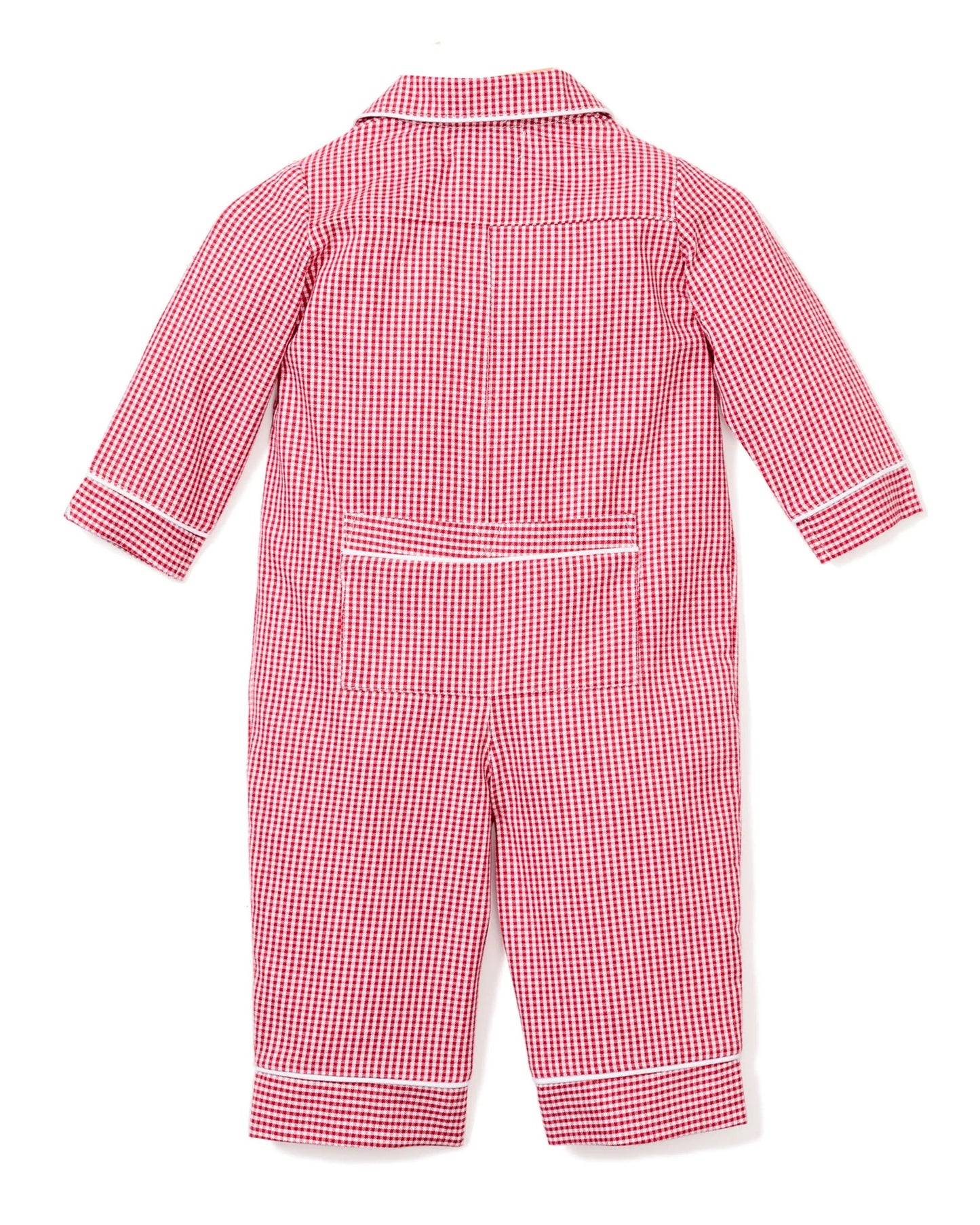 Petite Plume Baby's Flannel Romper || Red Gingham