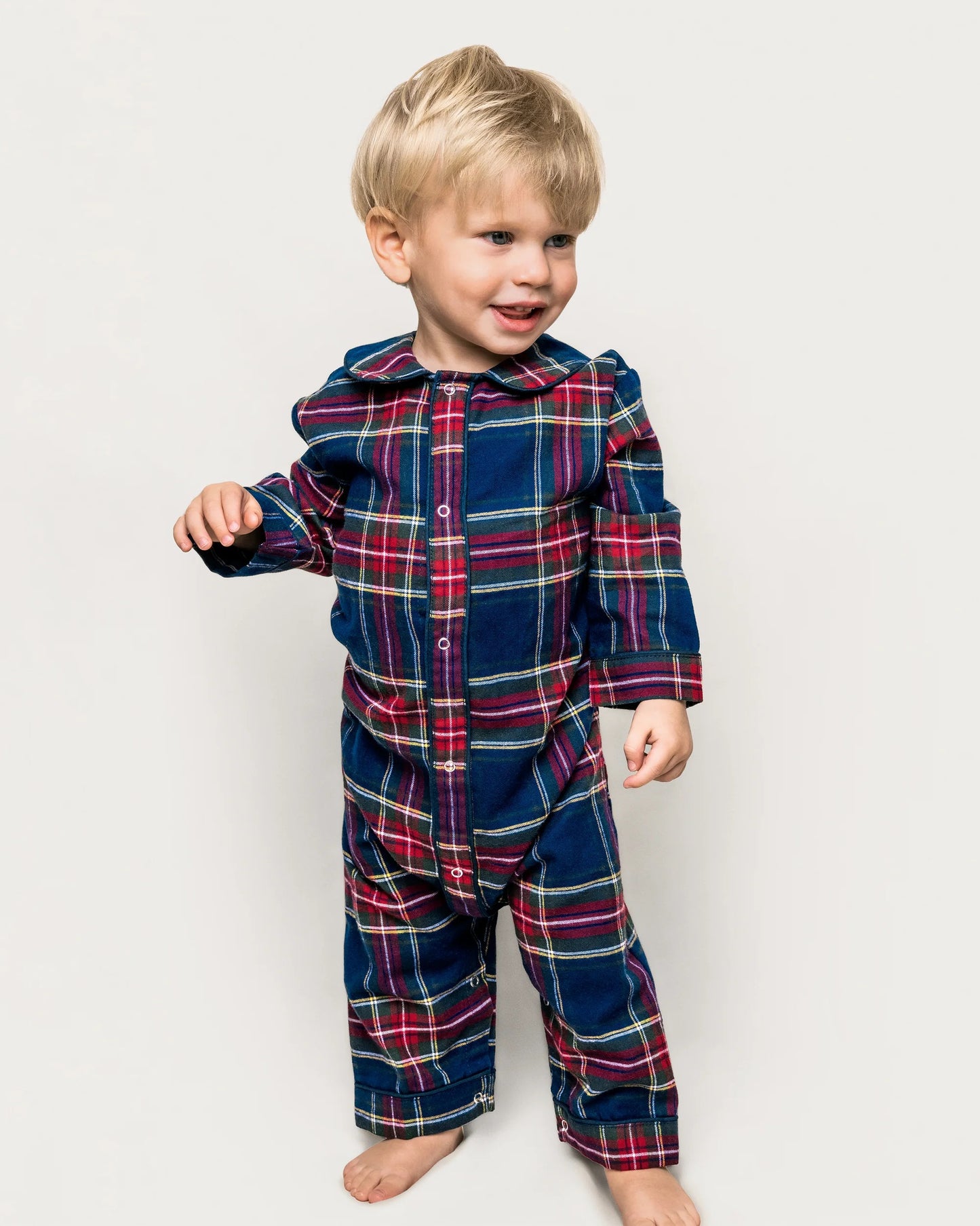 Petite Plume Baby's Brushed Twill Cambridge Romper || Windsor Tartan