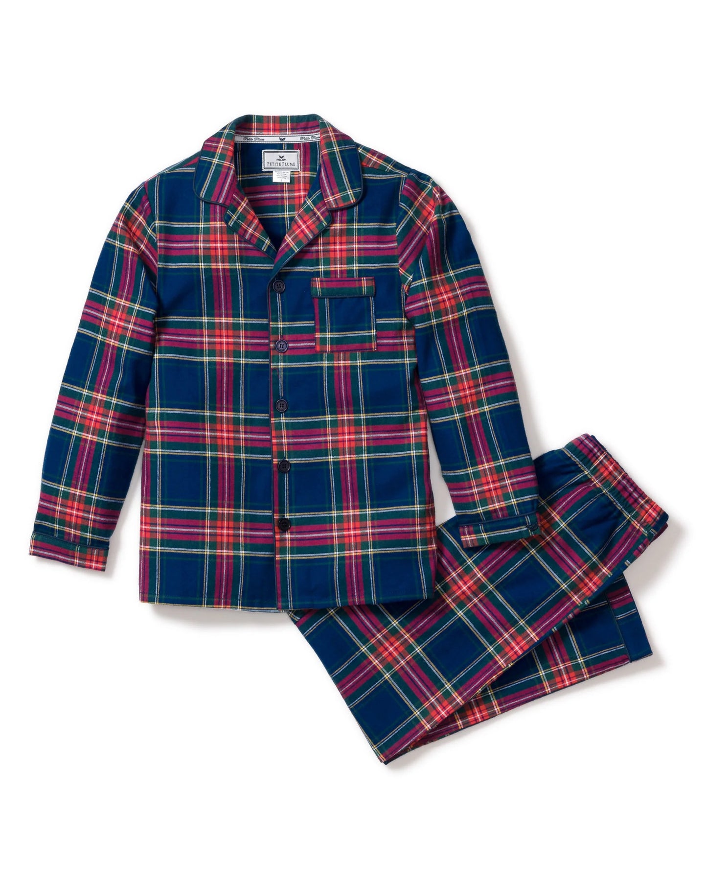 Petite Plume Kid's Brushed Twill Pajama Set || Windsor Tartan