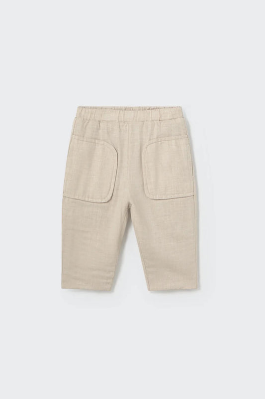 Melange Flannel Newborn Pants || Stone