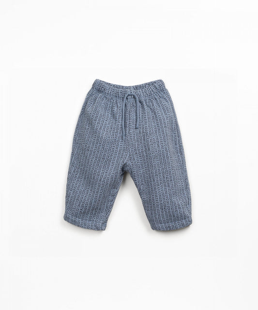 Blue Fleece Trousers with Elastic Waist