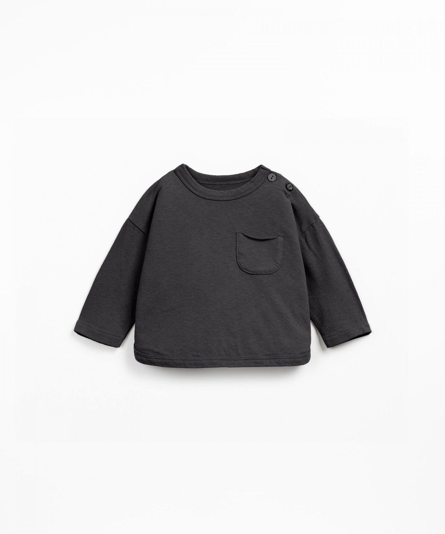 Knit T-Shirt with Button Opening